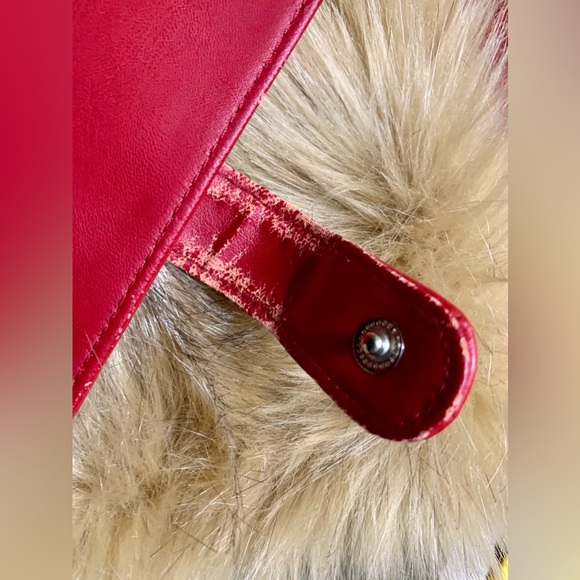 🍀VINTAGE LEATHER WALLET, MEDIUM/RED🍀#LHI - Picture 5 of 11